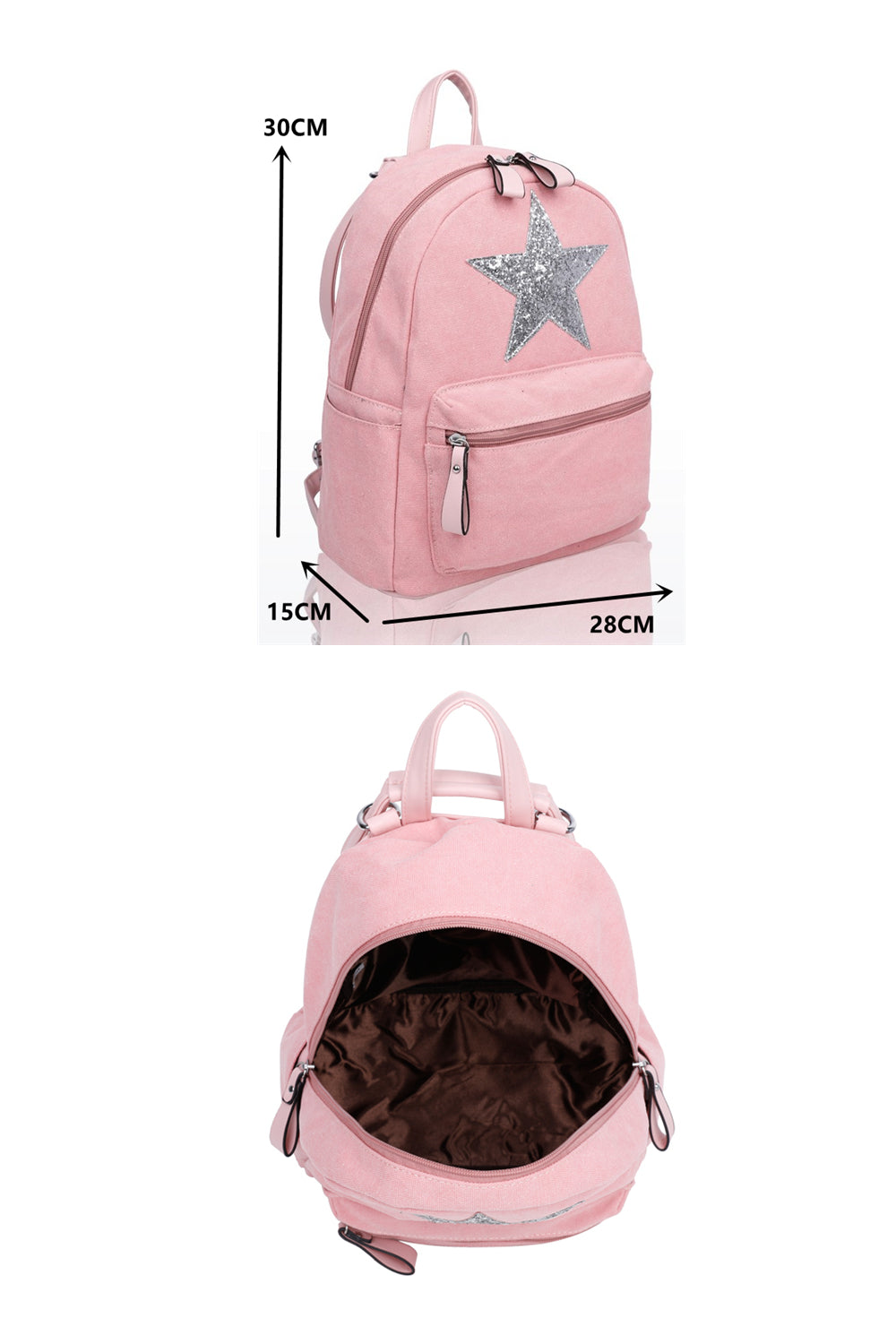 Sparkle Star Canvas Backpack x Rucksack - RH180816