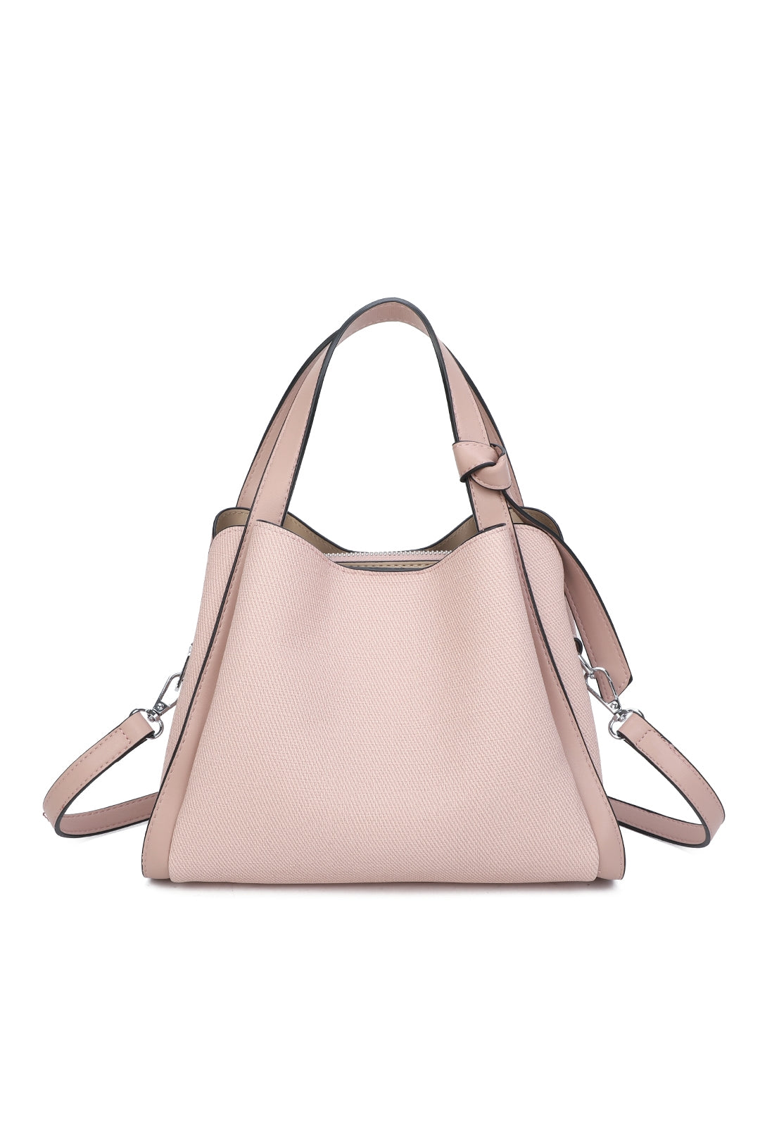 Meridian Triple Compartment Canvas PU Leather Top Handle Bag - RB250951