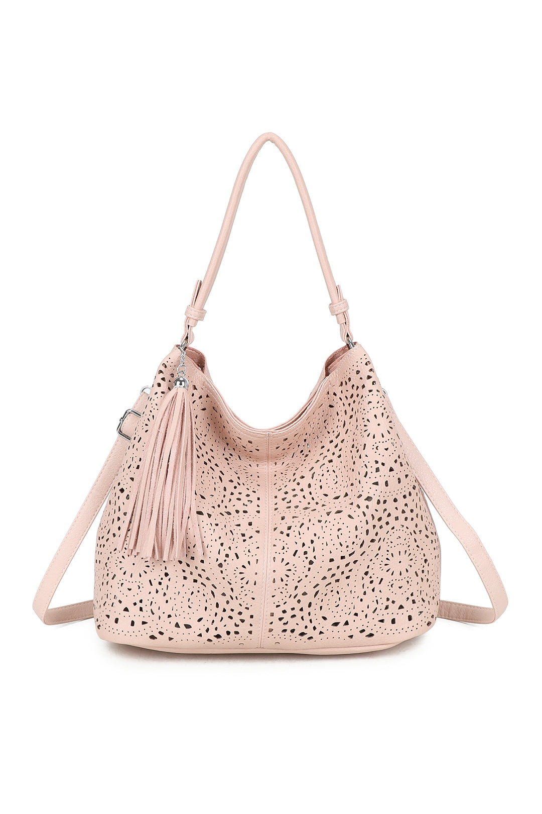 Wren 2in1 Laser Hollowing PU Leather Tassel Hobo Shoulder Bag - RW250903