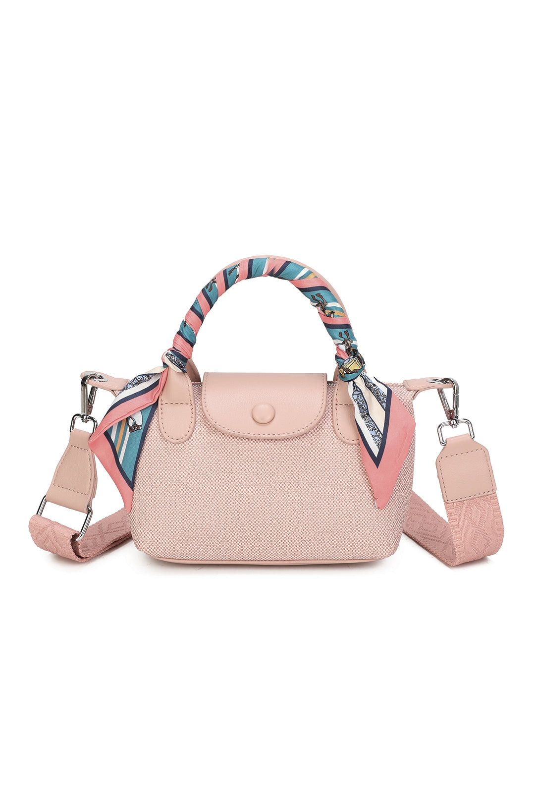 Aurette Mini Shoulder Scarf Wrapped Top Handle Bag - RY250966