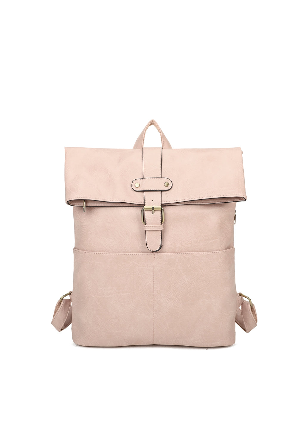 Buckle Style Unisex PU Leather Backpack - RX250581