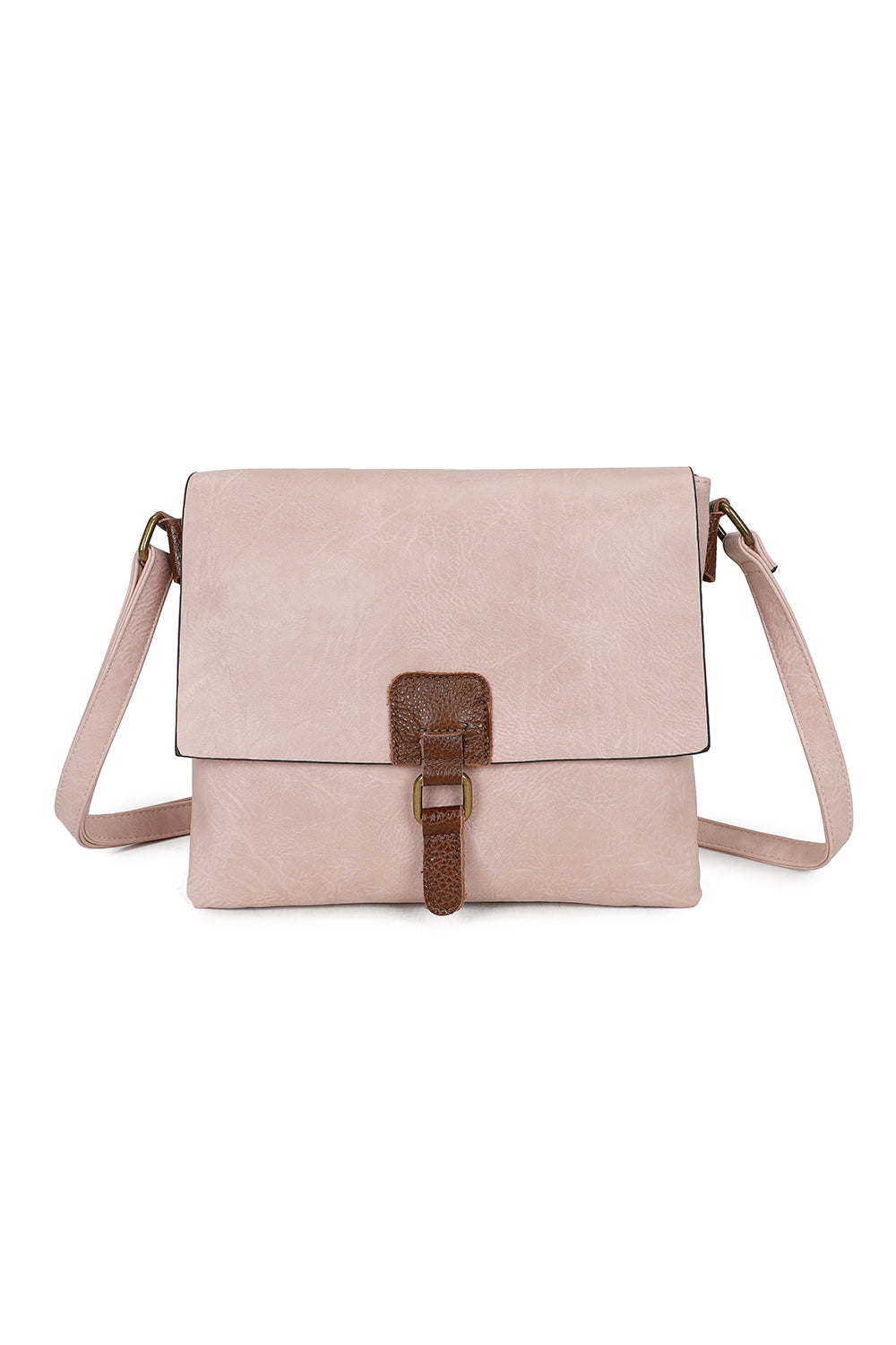 Sienna PU Leather Dual Compartment Crossbody Messenger Bag - RB241021