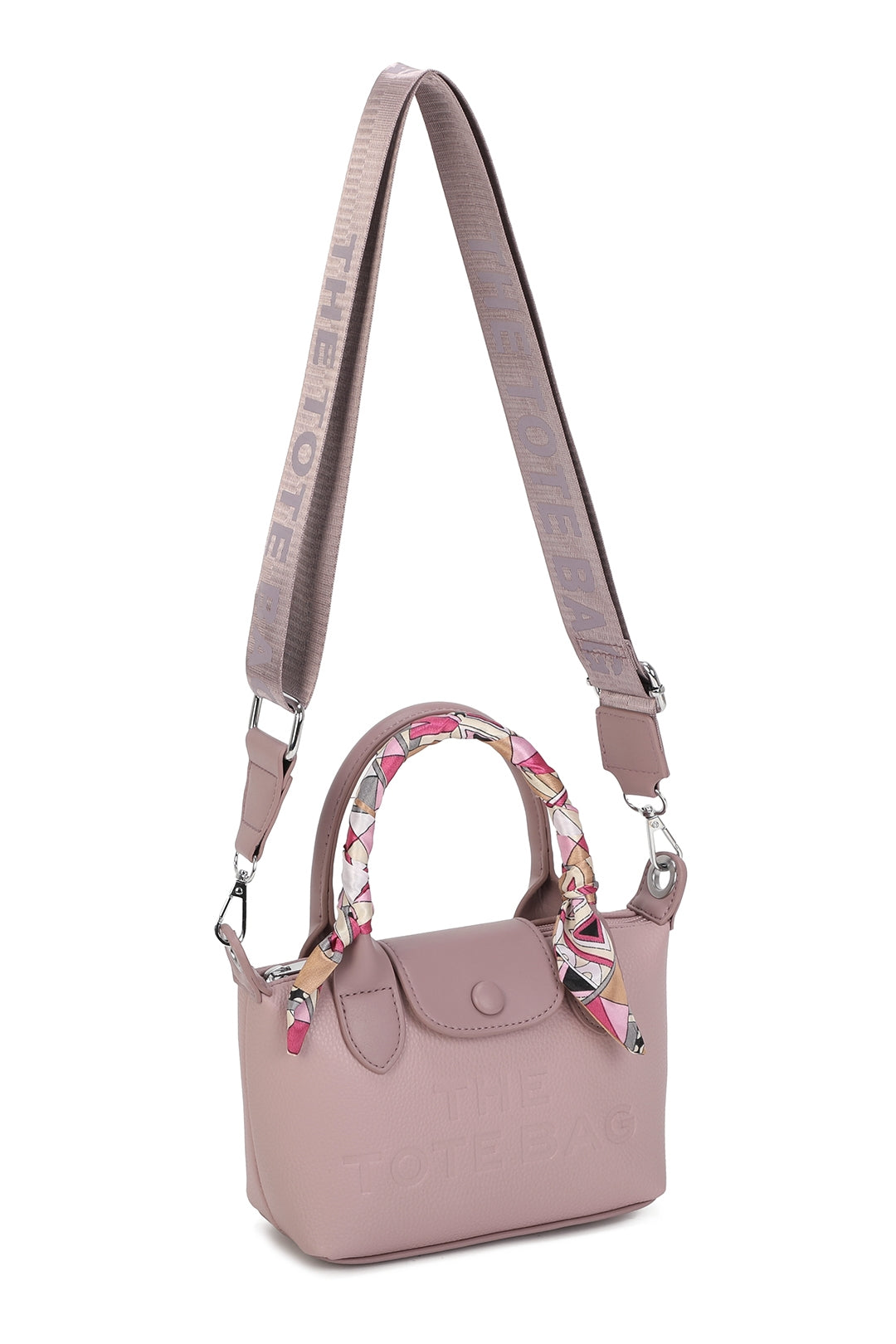 Bronte PU Leather Scarfed Mini Top Handle Tote Bag - RJ260541