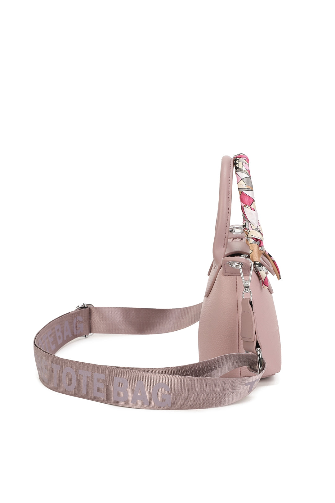 Bronte PU Leather Scarfed Mini Top Handle Tote Bag - RJ260541