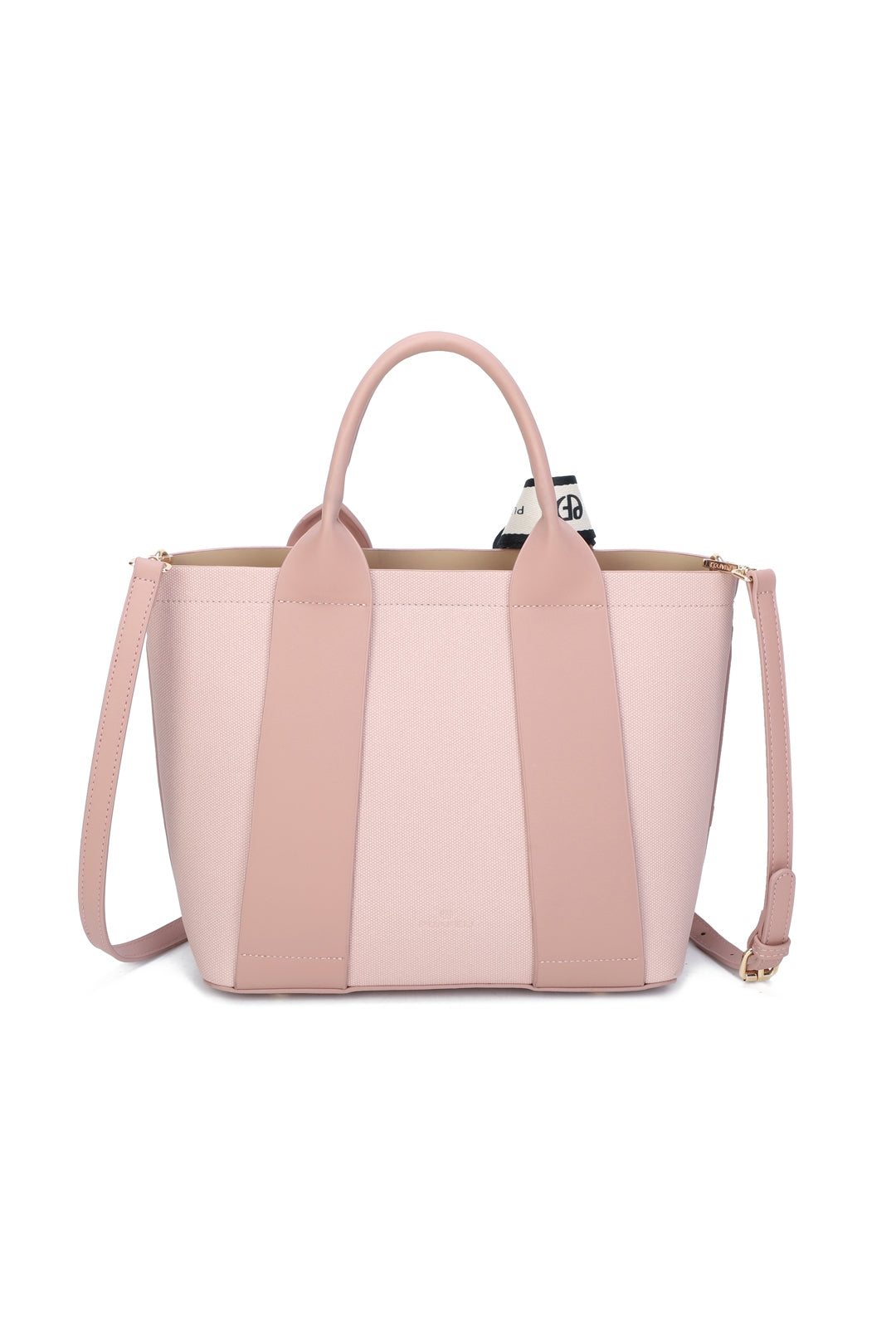 Valmont PU Leather Triple Compartment Structured Canvas Tote Bag - RY250973