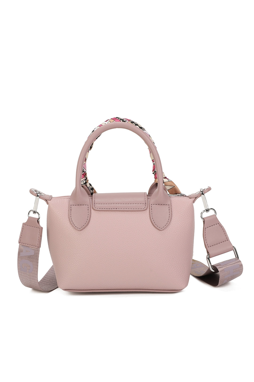Bronte PU Leather Scarfed Mini Top Handle Tote Bag - RJ260541