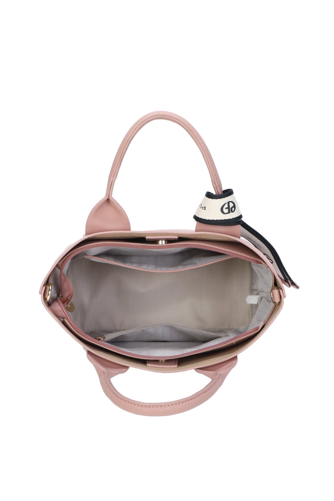 Valmont PU Leather Triple Compartment Structured Canvas Tote Bag - RY250973