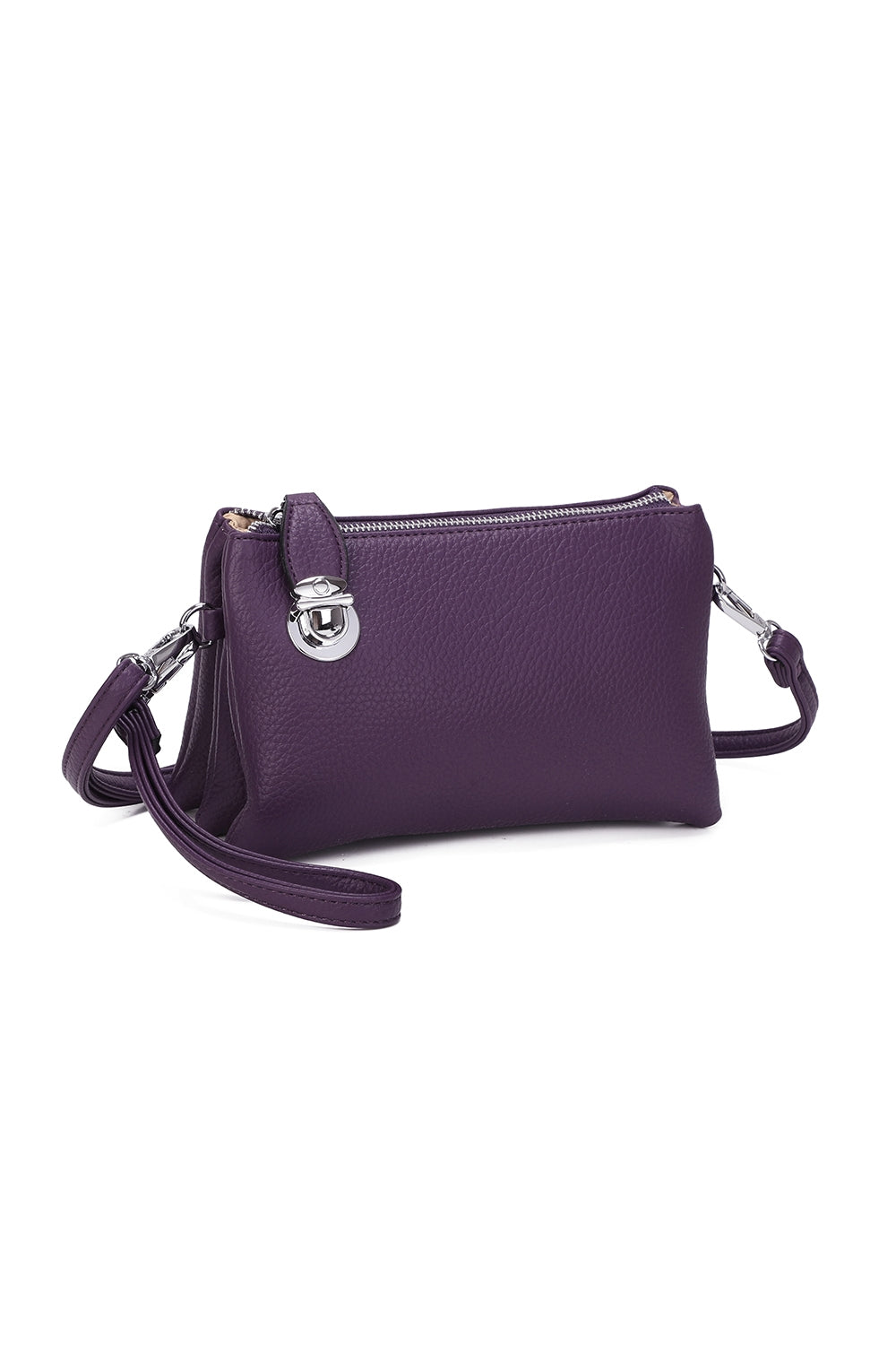 Elara PU Leather Triple Compartment Crossbody Bag With Fixed Lock - RM250611