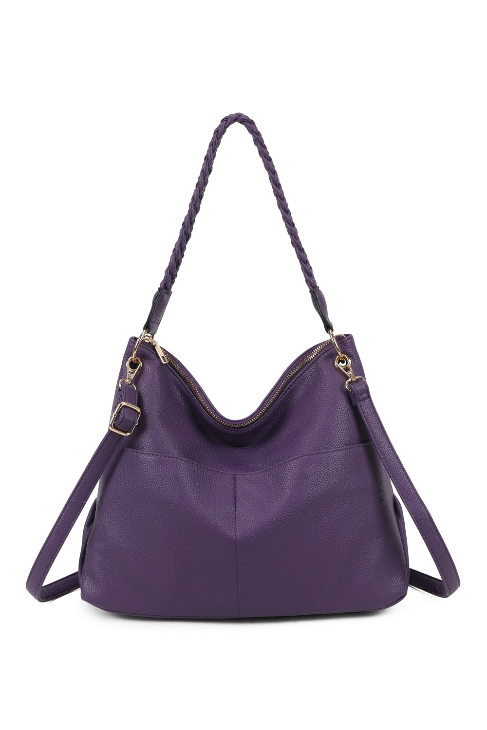 Braided Haven Hobo PU Leather Shoulder Bag - RW241201