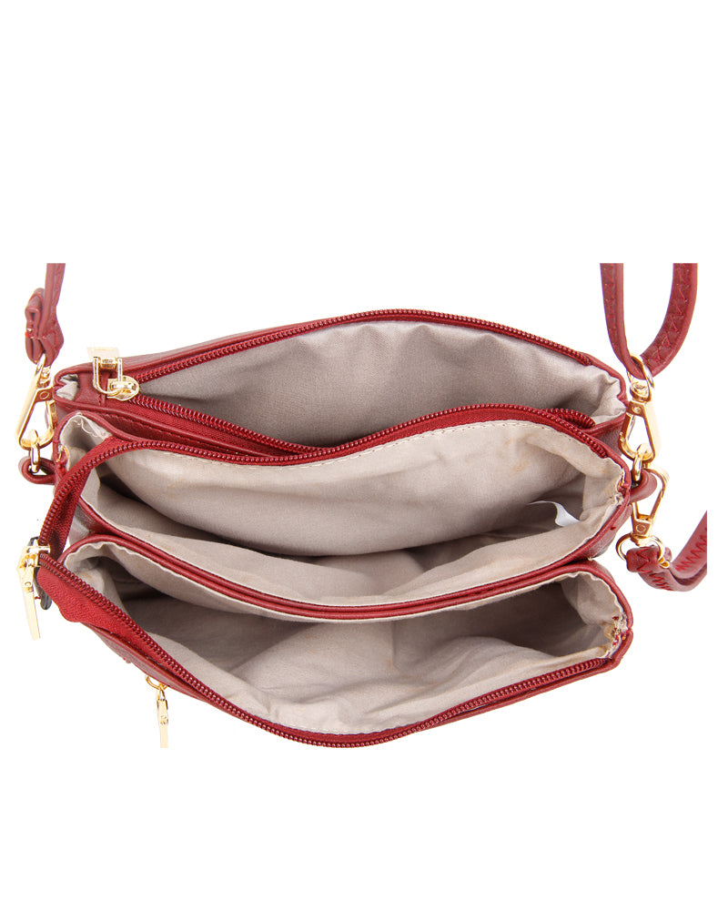 Noveau Triple Compartment Crossbody Bag - RB15111