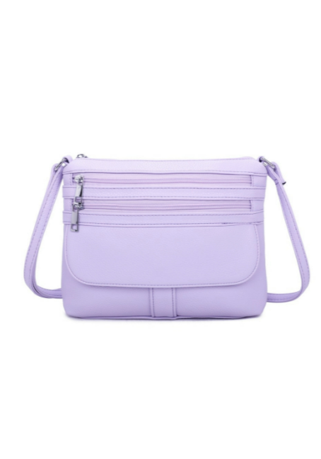 Quadruple Zips PU Messenger Bag (RB221101)