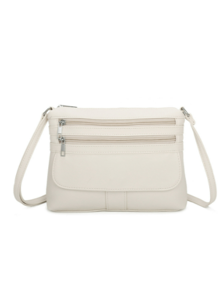 Quadruple Zips PU Messenger Bag (RB221101)