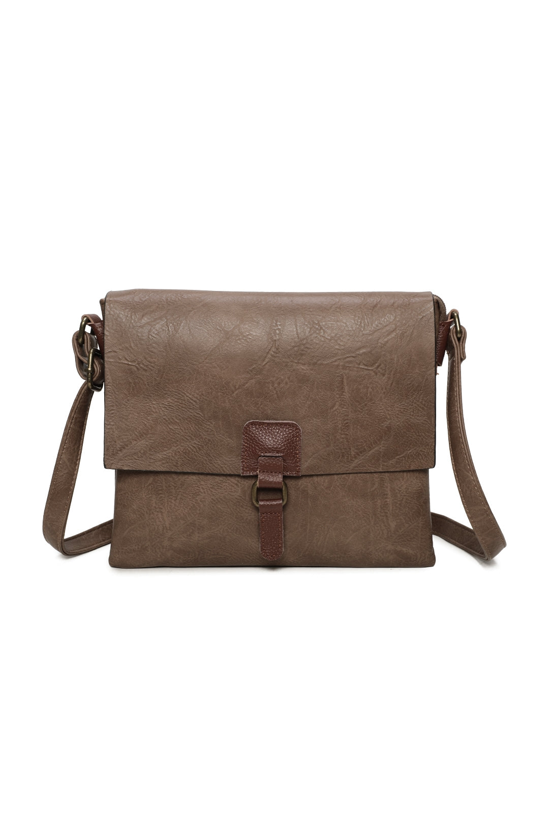 Sienna PU Leather Dual Compartment Crossbody Messenger Bag - RB241021