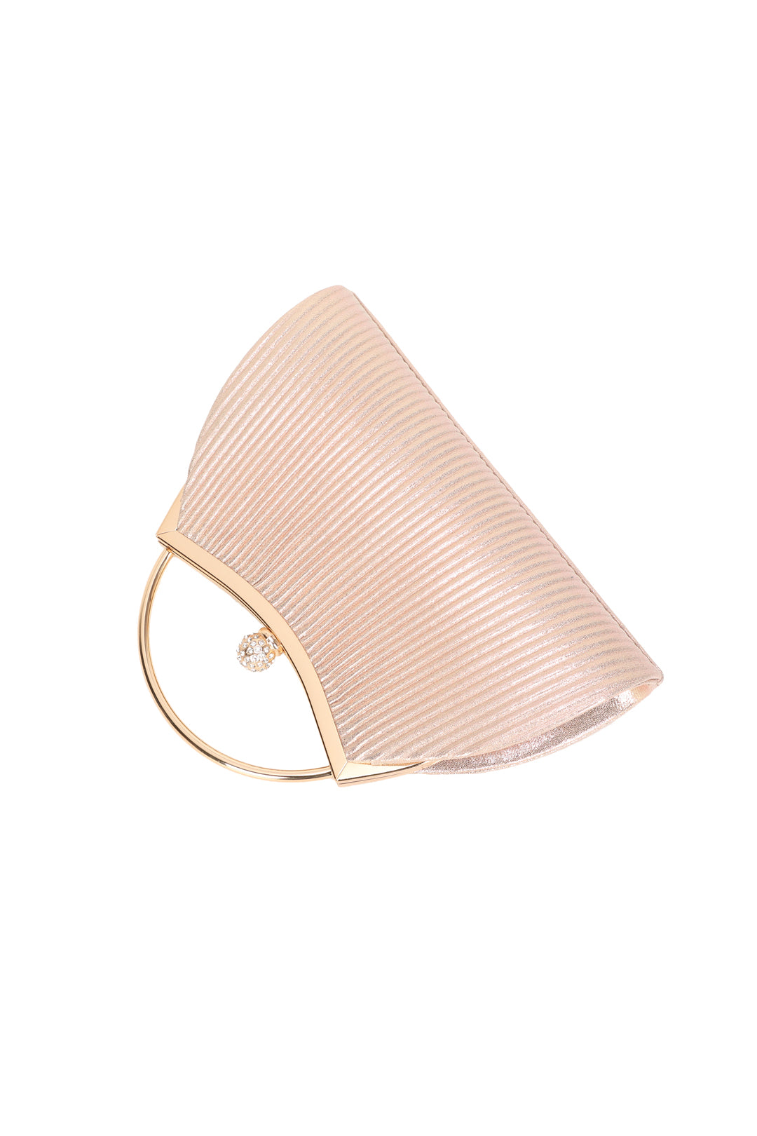 Orellis Pleated Satin Glittering Top Handle Evening Clutch Bag - RZ2515