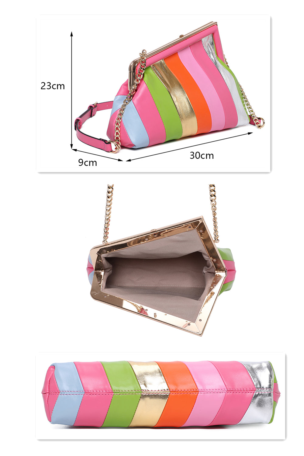 Prima Multi-Colour Crossbody Shoulder Clutch Bag