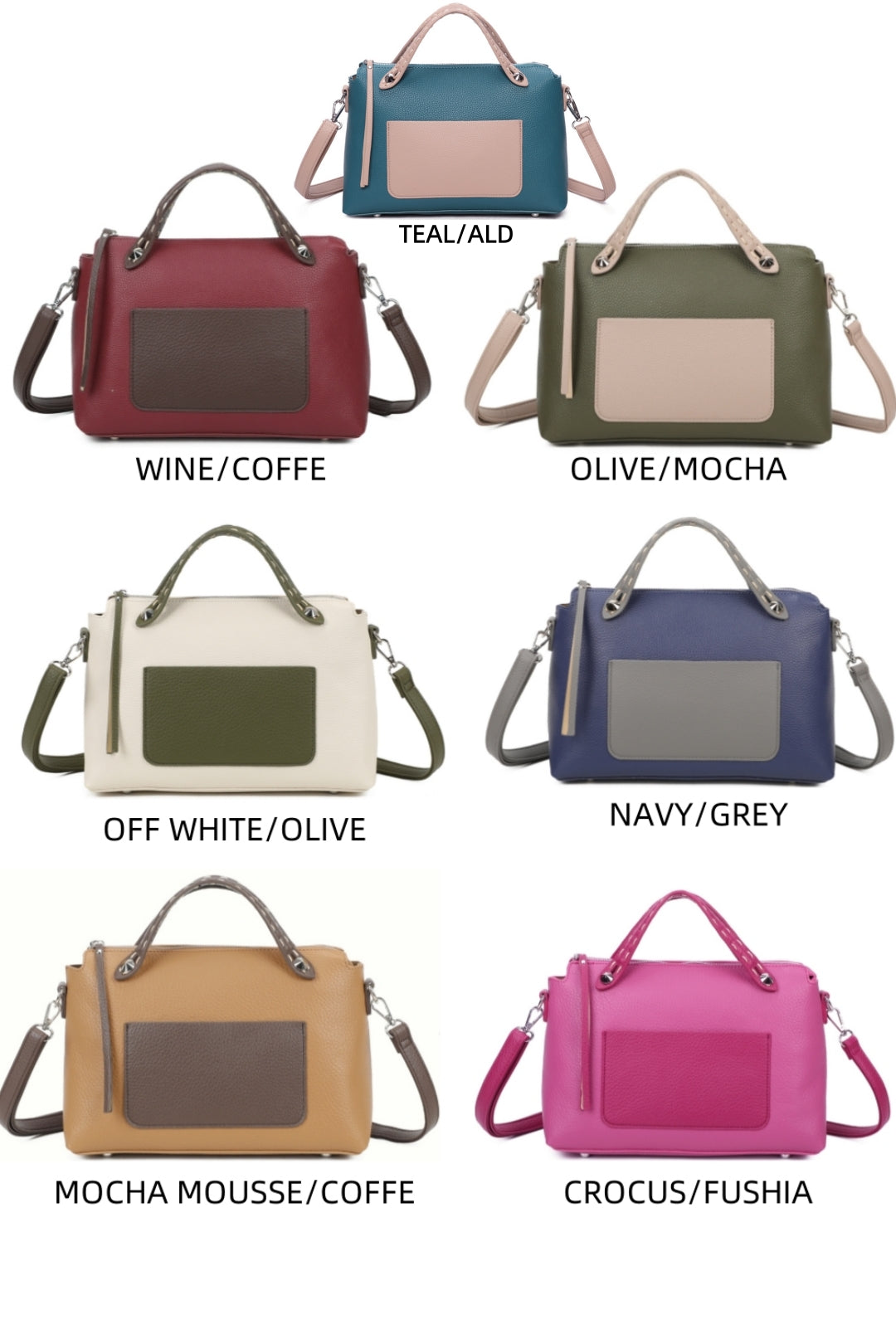 Arva PU Leather Crossbody Top-Handle Bag(RJ250573)