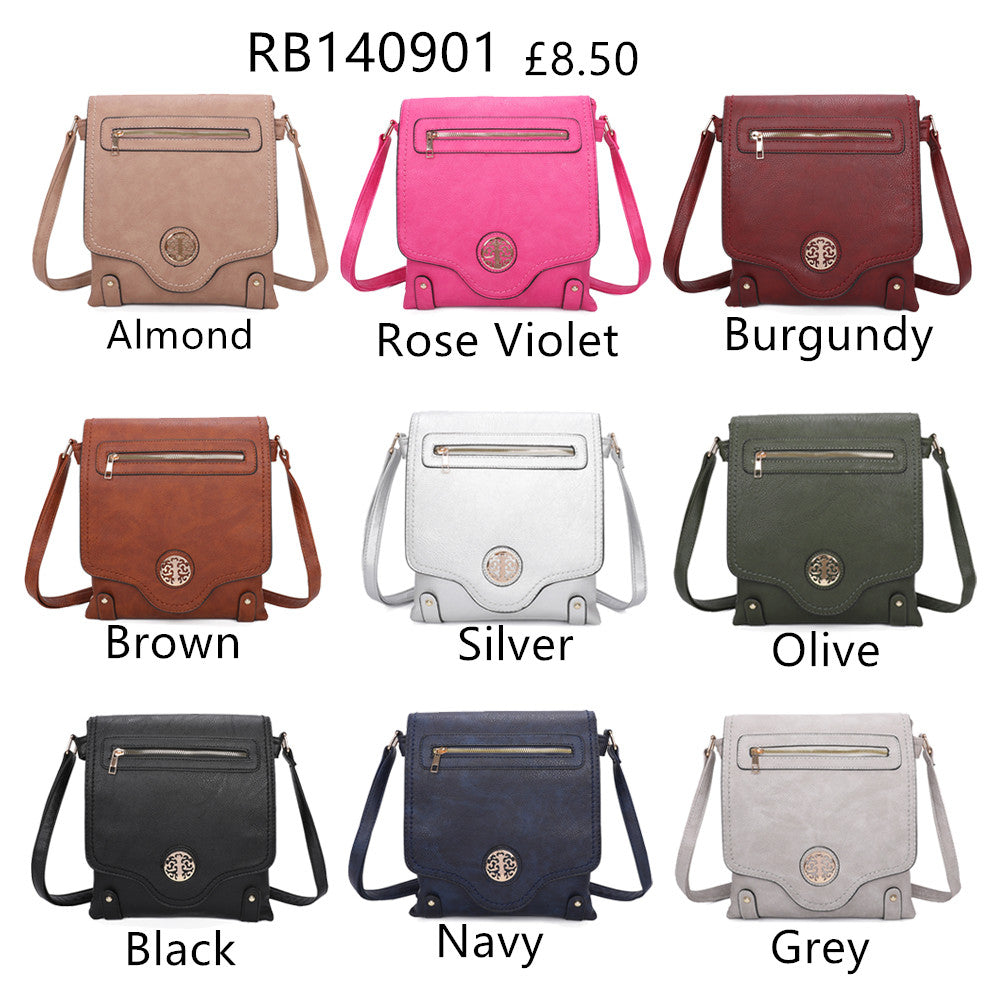 Sara Triple Zip Dual Compartments PU Crossbody Messenger Bag - RM140901