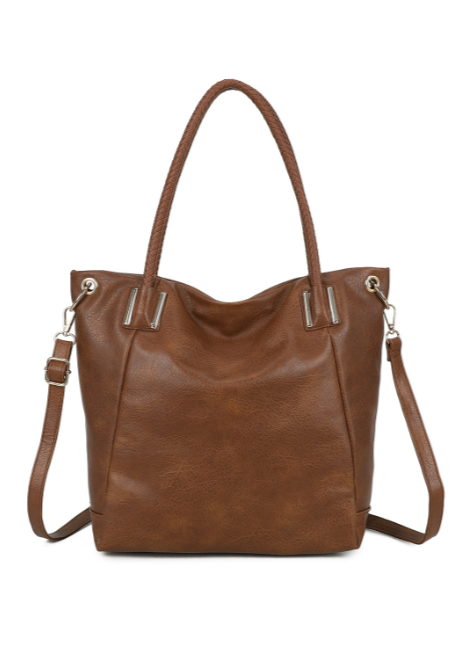 Medio PU Leather Shoulder Tote Bag (RO22051)