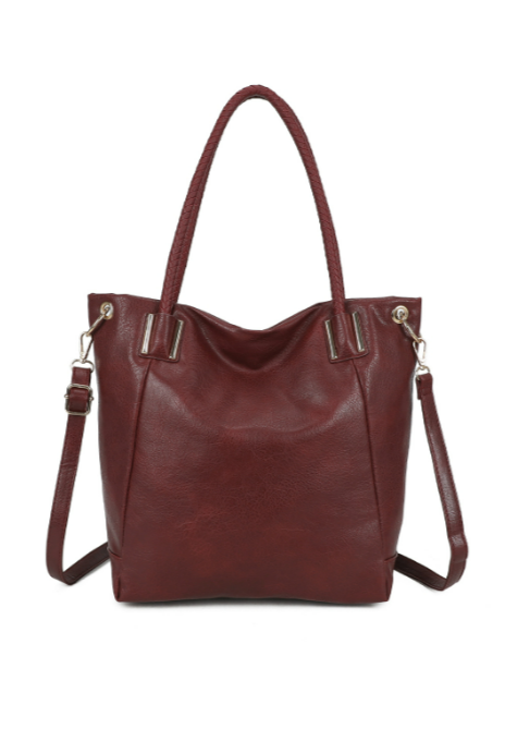 Medio PU Leather Shoulder Tote Bag (RO22051)