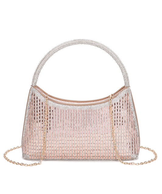 Lucido Diamante Shoulder Top-Handle Evening Bag