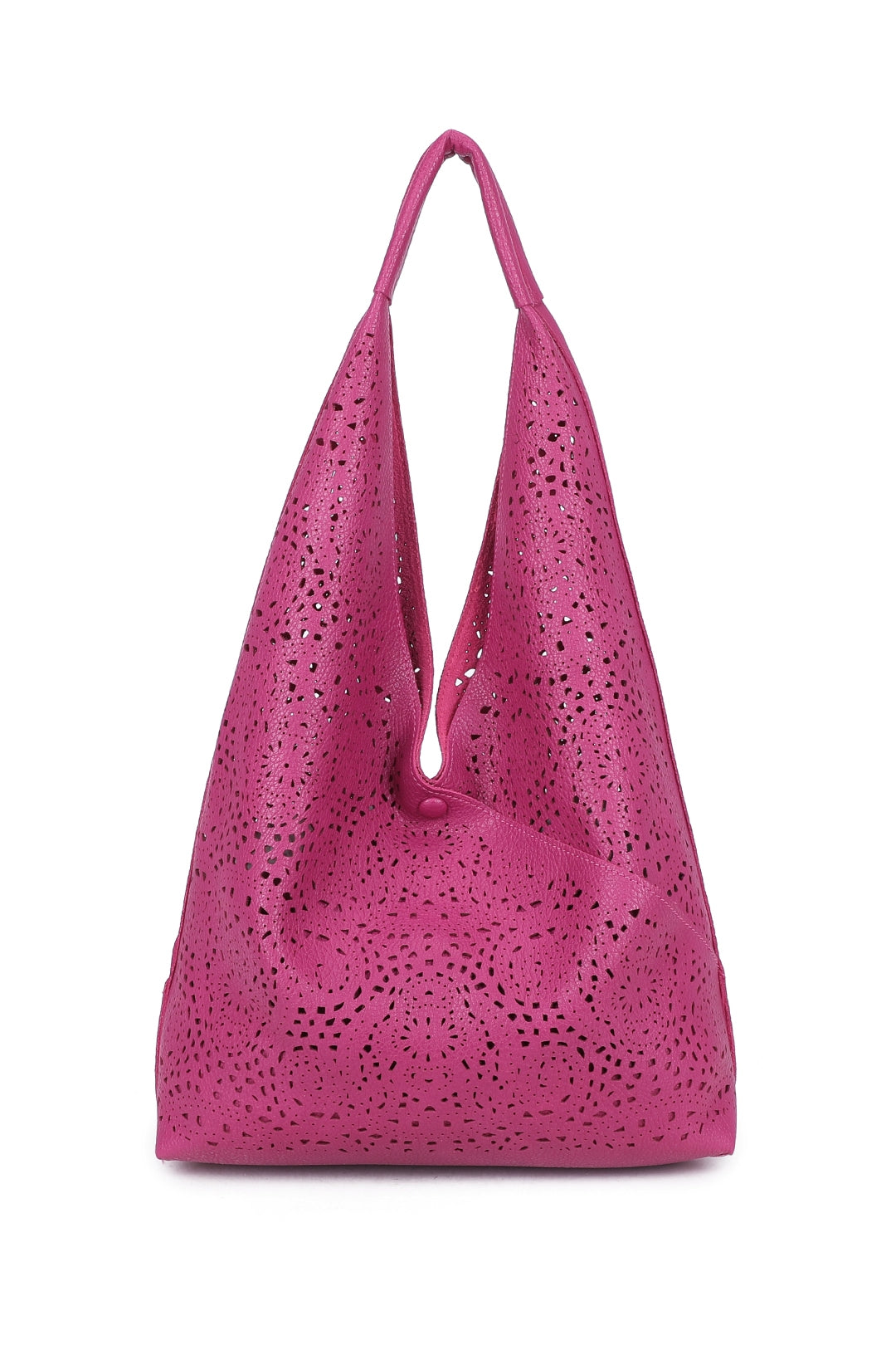 Elowen 2in1 Laser Hollowing PU Leather Tassel Large Hobo Shoulder Bag - RW250905