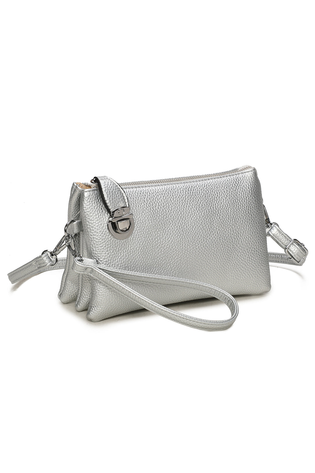 Elara PU Leather Triple Compartment Crossbody Bag With Fixed Lock - RM250611