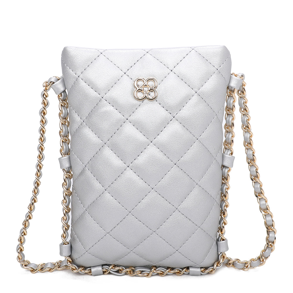 Clover Quilted Diamond Patterned Mini PU Leather Vertical Crossbody Bag(RY221029)