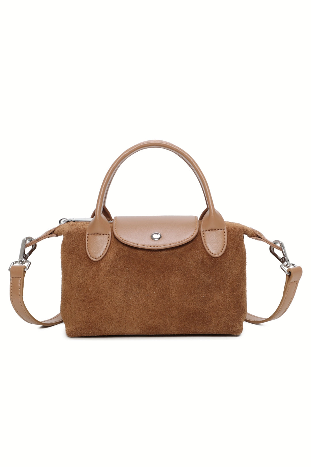 Forma Suede Real Leather Top-Handle Crossbody Bag - VL2508