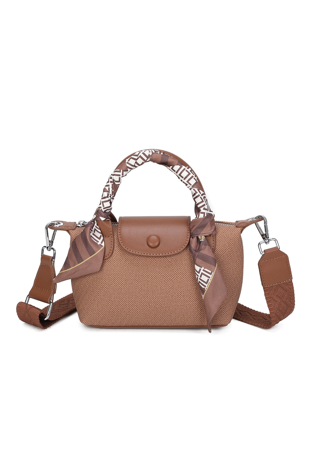 Aurette Mini Shoulder Scarf Wrapped Top Handle Bag - RY250966