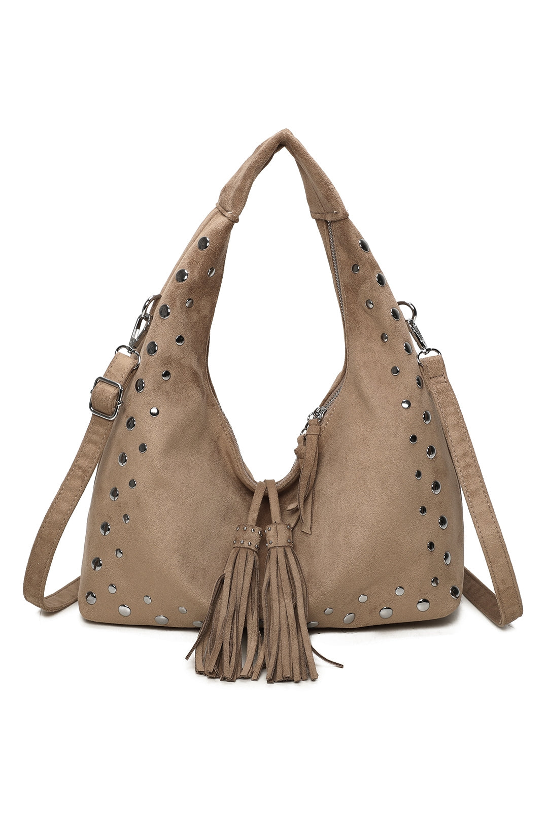 Caldera Sudede PU Leather Hobo Shoulder Tassel Bag - RY250963