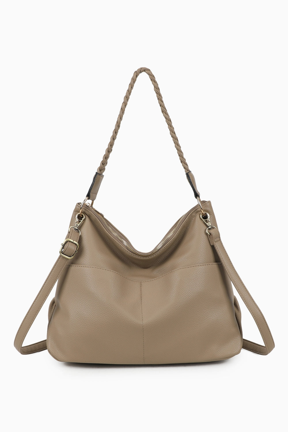 Braided Haven Hobo PU Leather Shoulder Bag - RW241201