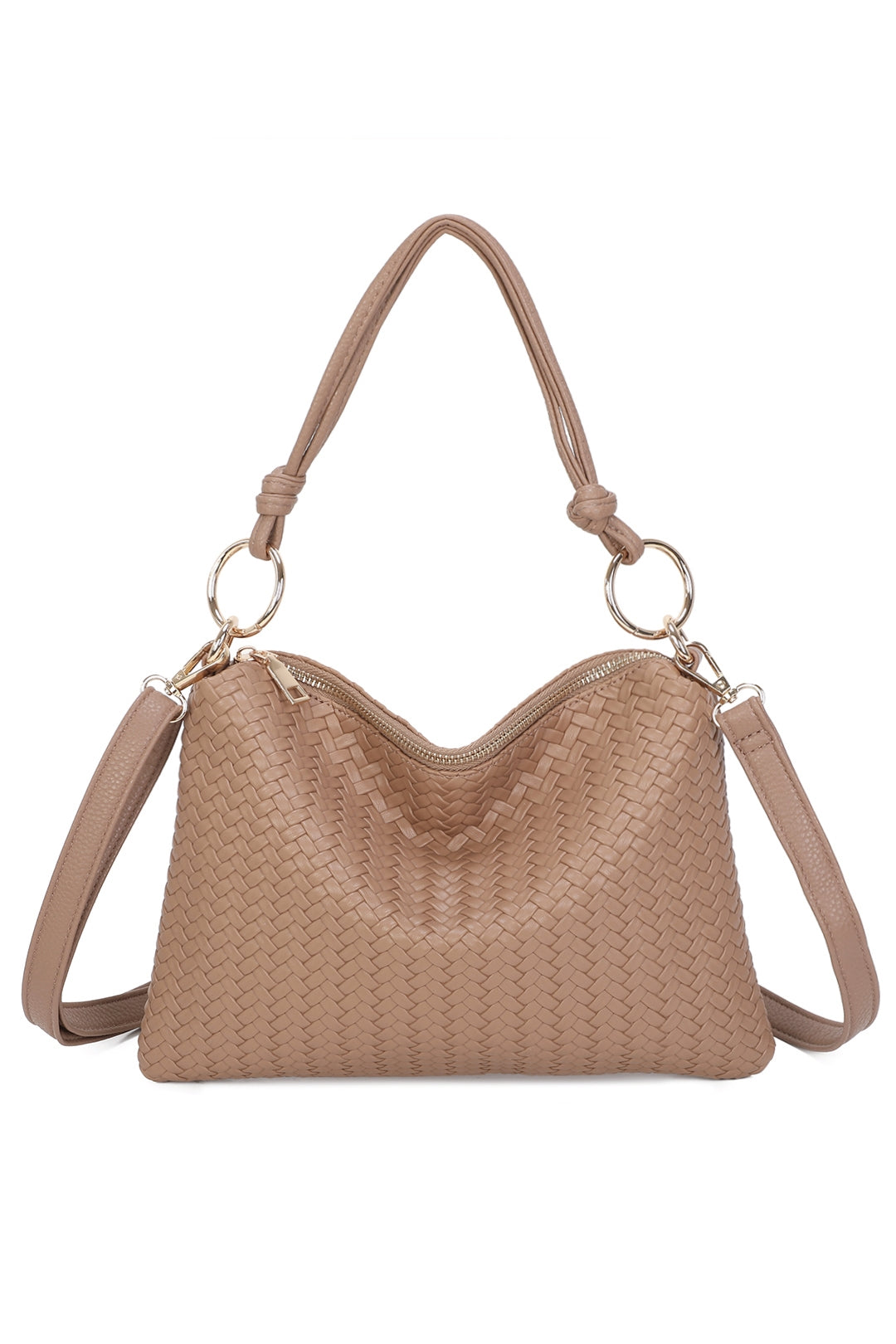 Paloma PU Woven Pleated Shoulder Crossbody Bag - RB260512