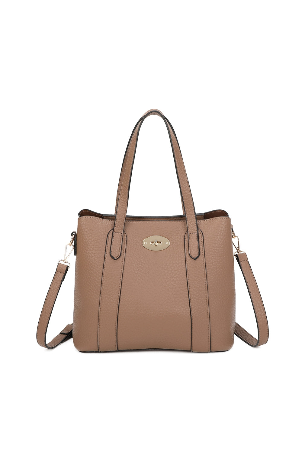 Evoline PU Leather Top Handle HandBag With Extra Removable Strap - RB250469