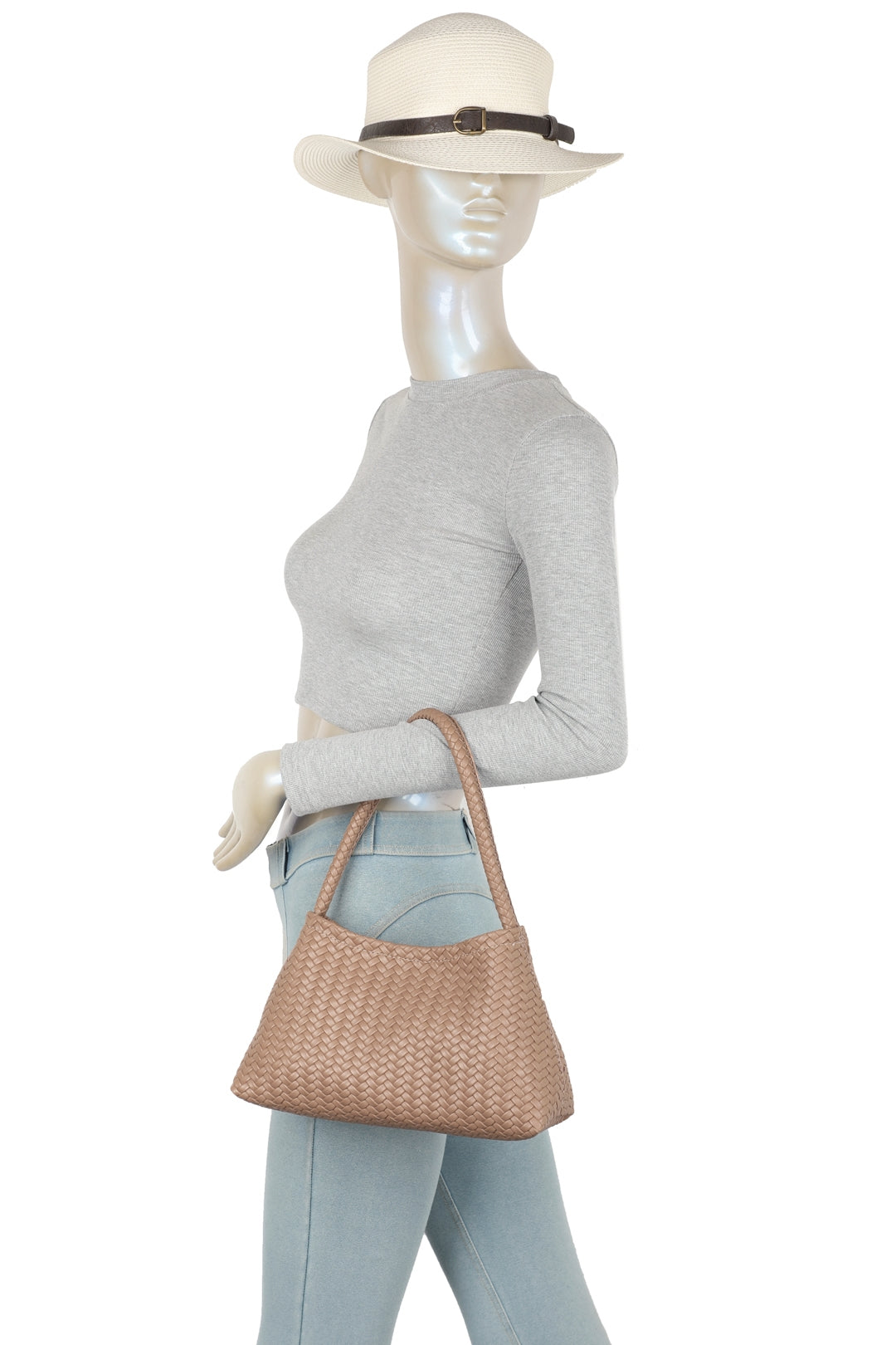 Valencia Small 2in1 Woven Pleated Hand Bag - RX260523