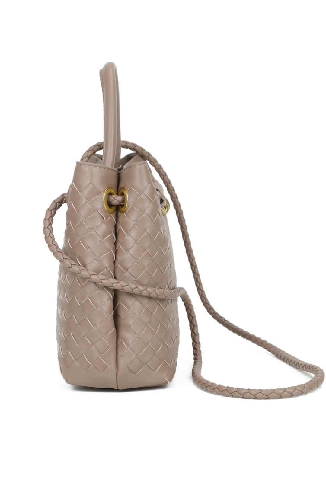 Mirelle Hand-woven Top-Handle Tote Bag With Bronze Knot Detail - RX26402
