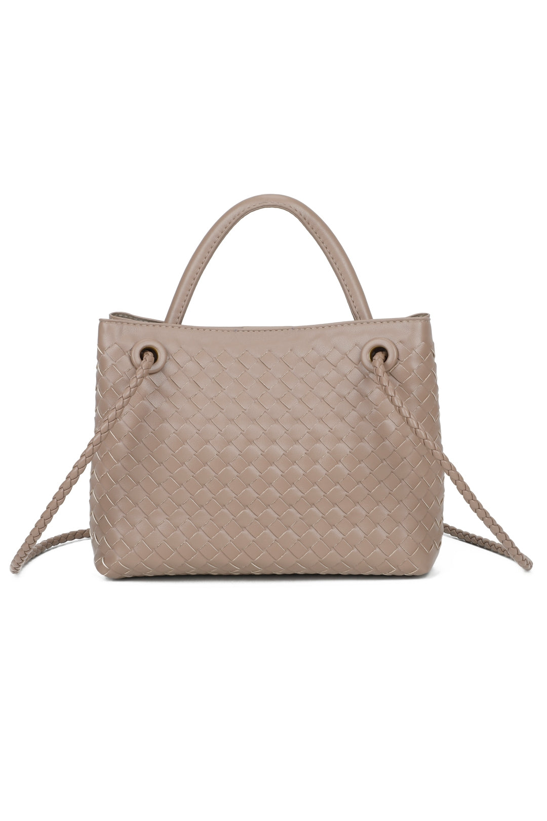 Mirelle Hand-woven Top-Handle Tote Bag With Bronze Knot Detail - RX26402