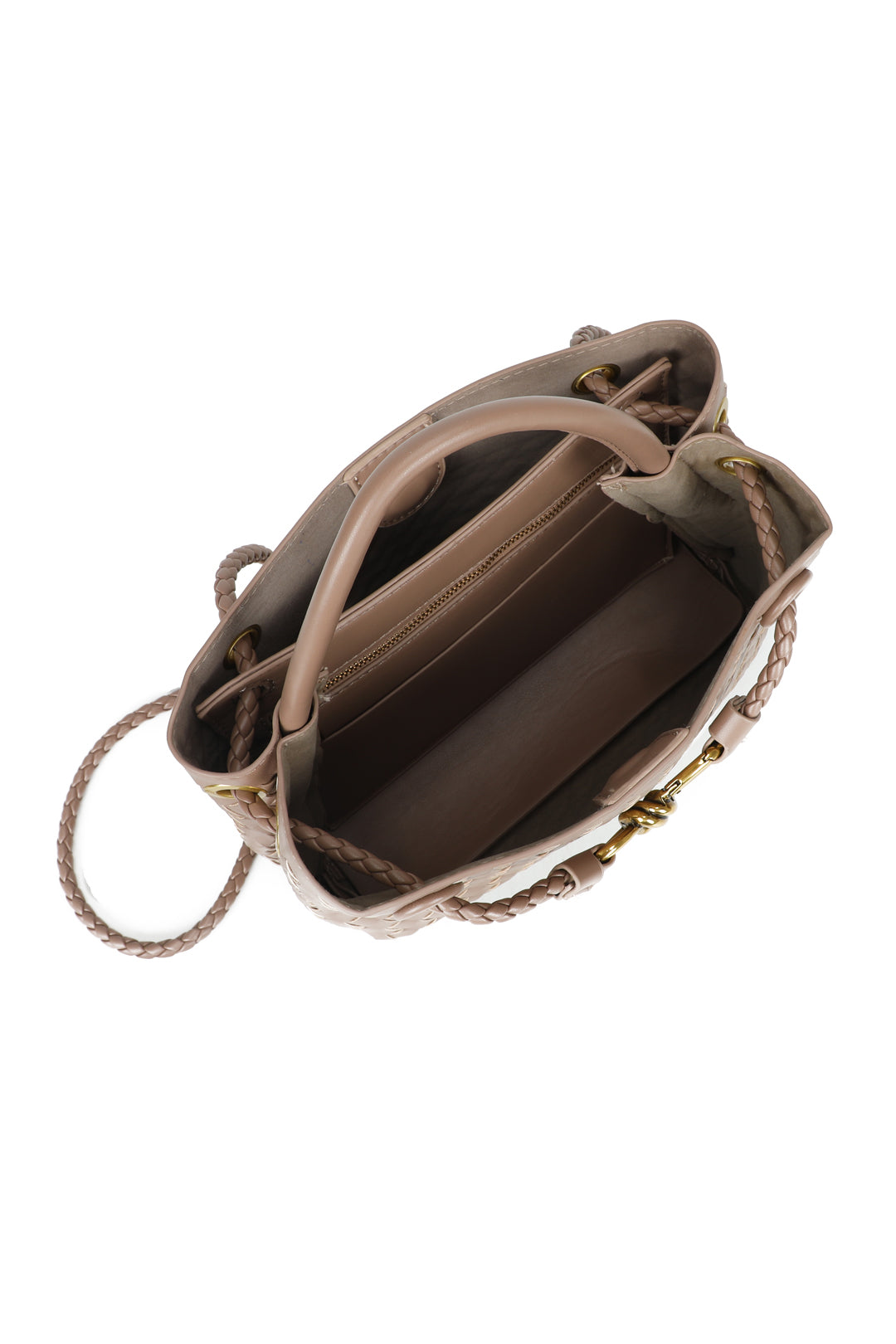 Mirelle Hand-woven Top-Handle Tote Bag With Bronze Knot Detail - RX26402