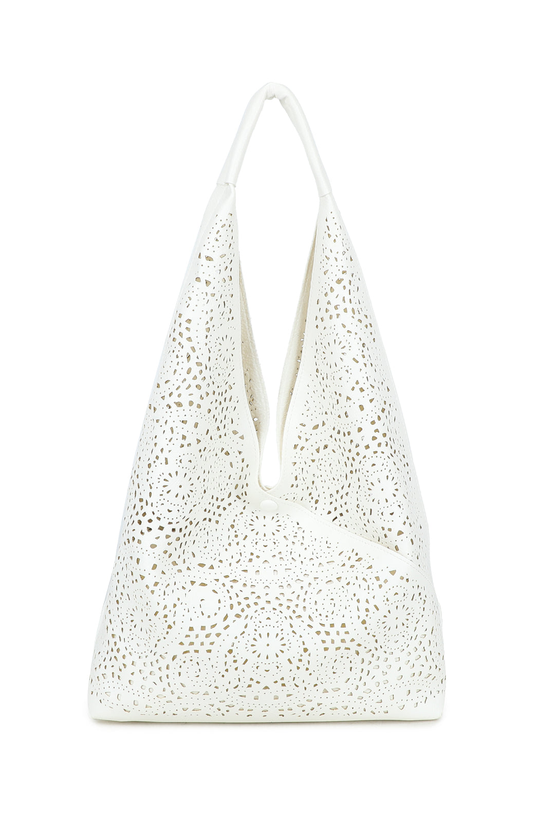 Elowen 2in1 Laser Hollowing PU Leather Tassel Large Hobo Shoulder Bag - RW250905