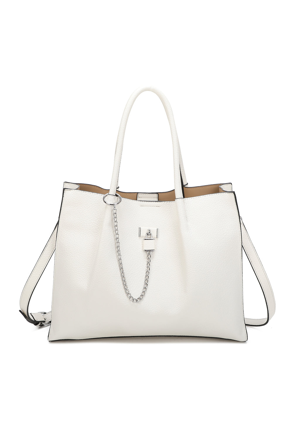 Oversize Triple Compartment C-shaped lock Tote Bag - RB241033