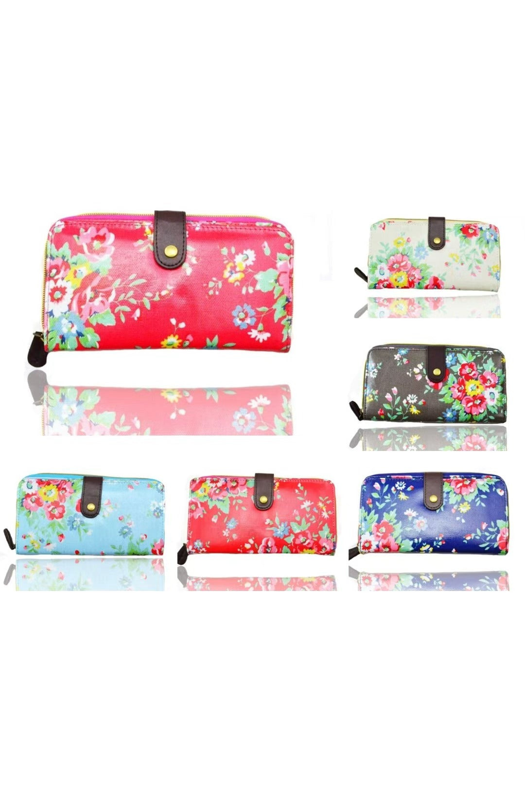 Floral Long Bifold Waterproof Purse - K2 - F
