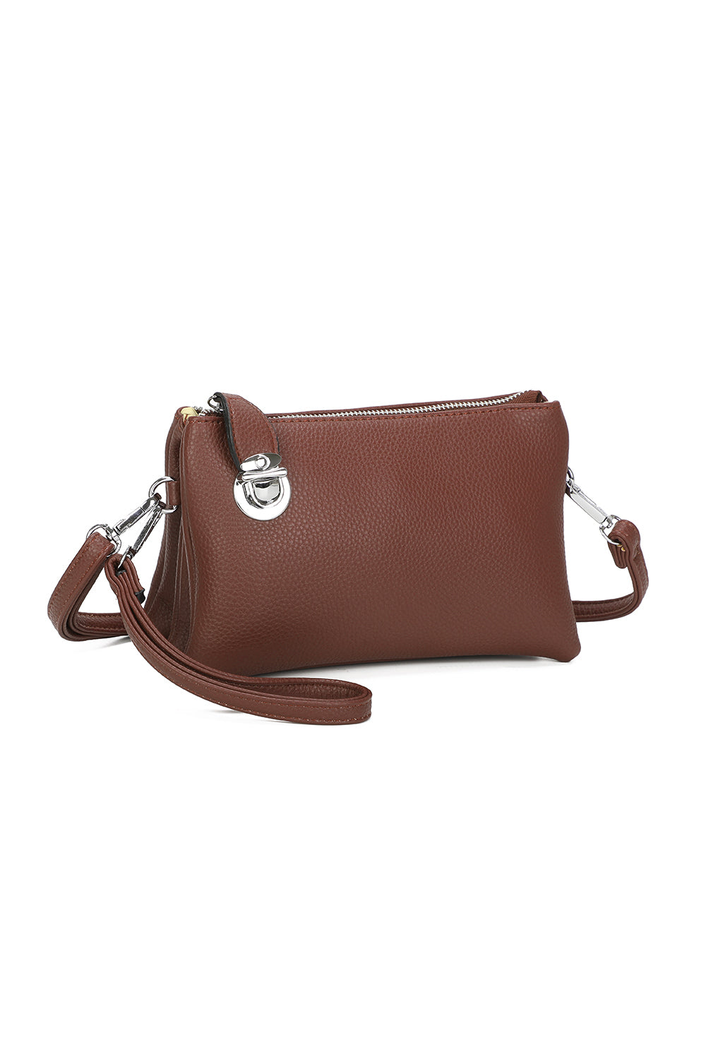 Elara PU Leather Triple Compartment Crossbody Bag With Fixed Lock - RM250611