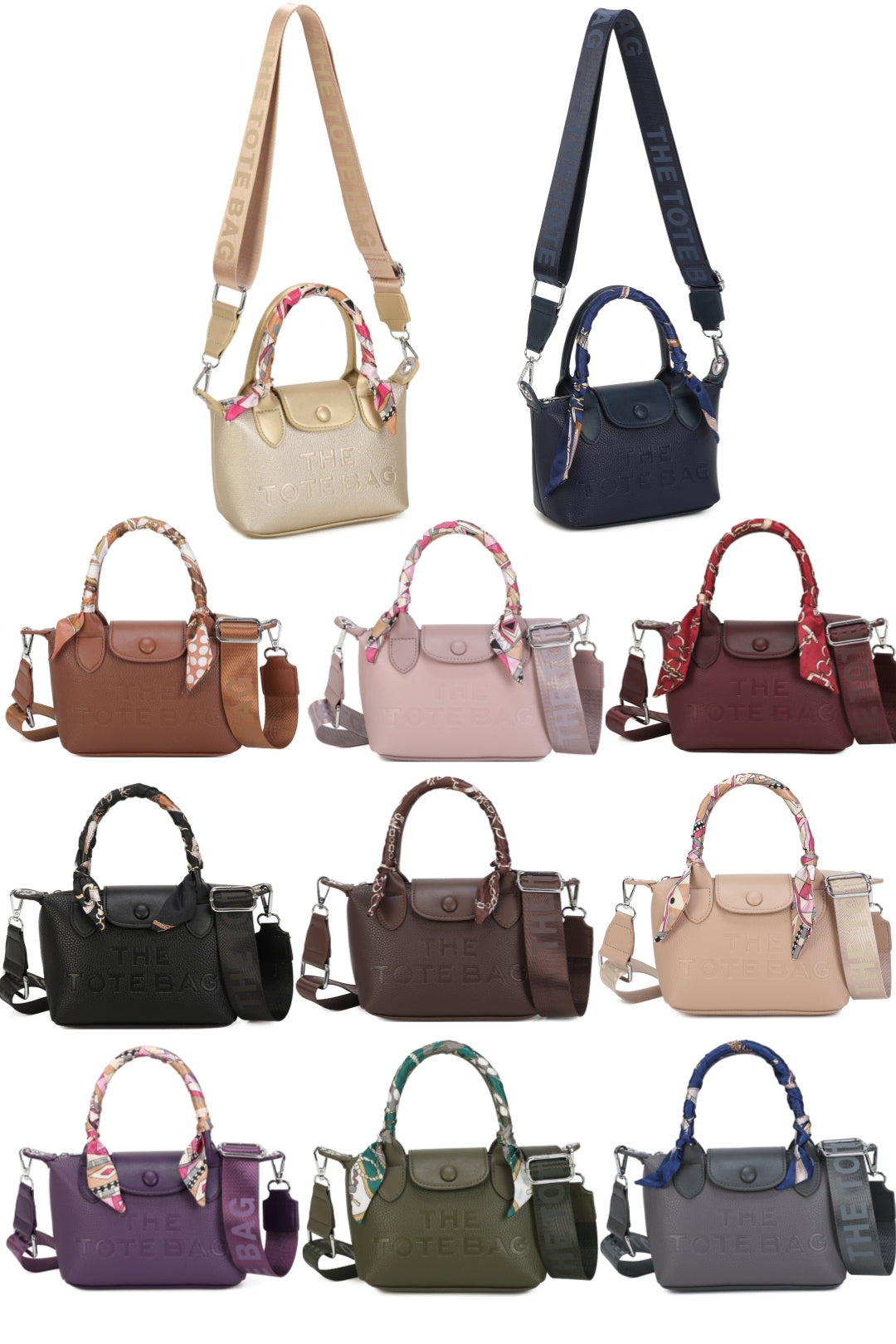 Bronte PU Leather Scarfed Mini Top Handle Tote Bag - RJ260541