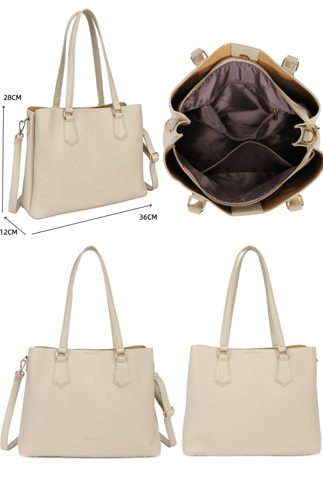 Arcadia PU Leather Triple Compartments Shoulder Bag - BP22517