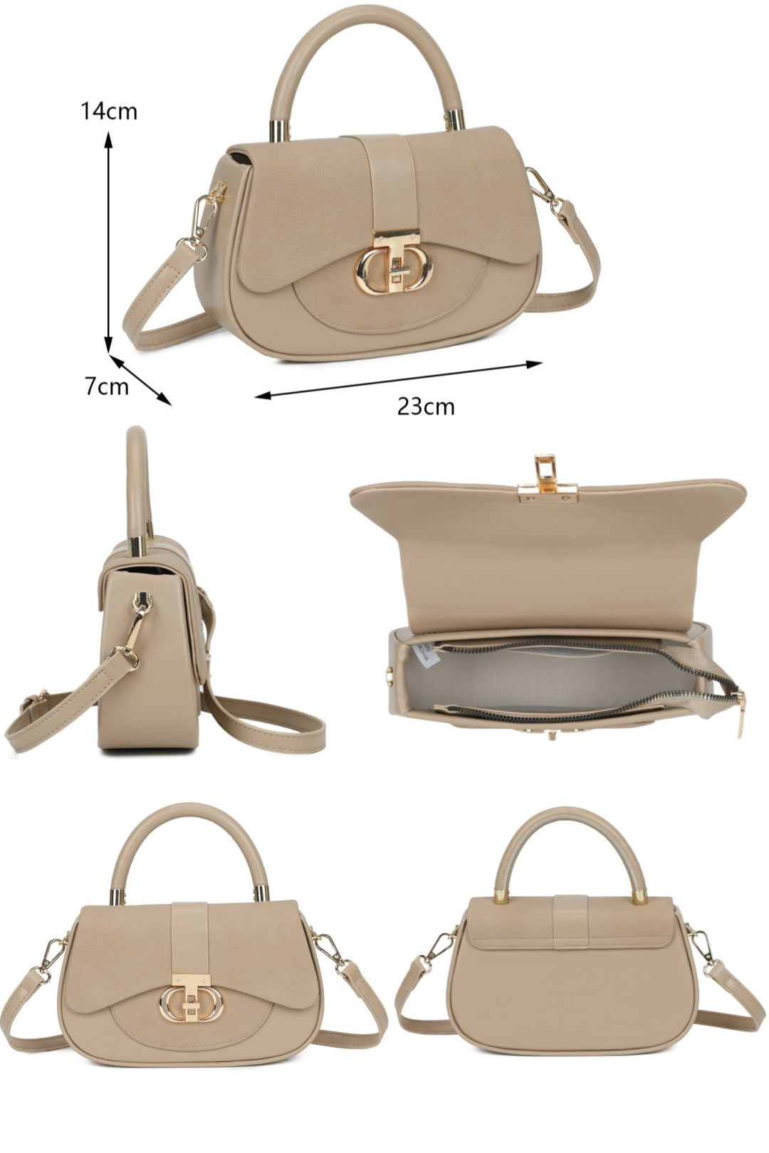 Opaline PU Leather Top Handle Crossbody Bag - RY260538