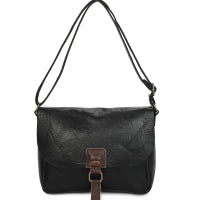 Allen PU Leather Crossbody Messenger Bag with Real Leather Magnetic Fastening