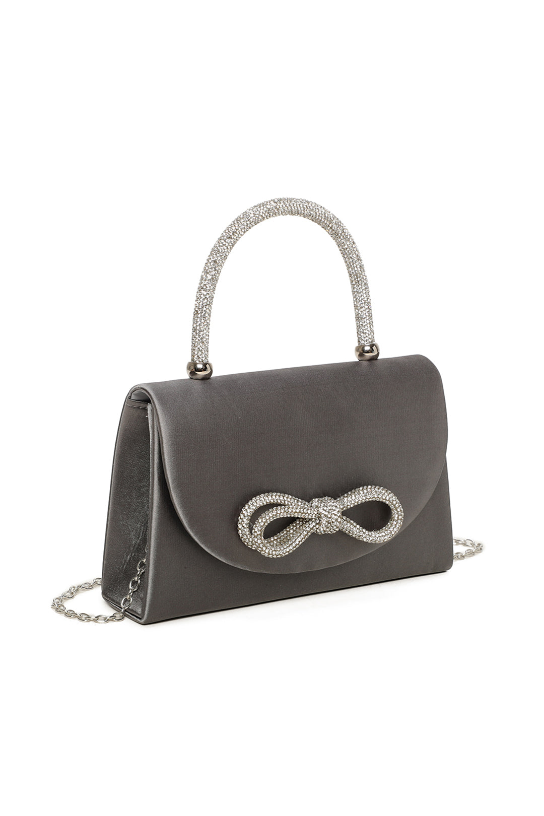 Camila Diamante Ribbon Envelope Style Shoulder Top-Handle Evening Bag - RZ2412
