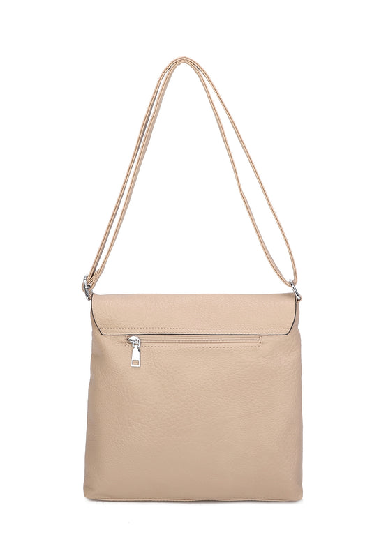 Blanchett Minimalist Flap Bee Badge PU Leather Crossbody Shoulder Bag - RB220813