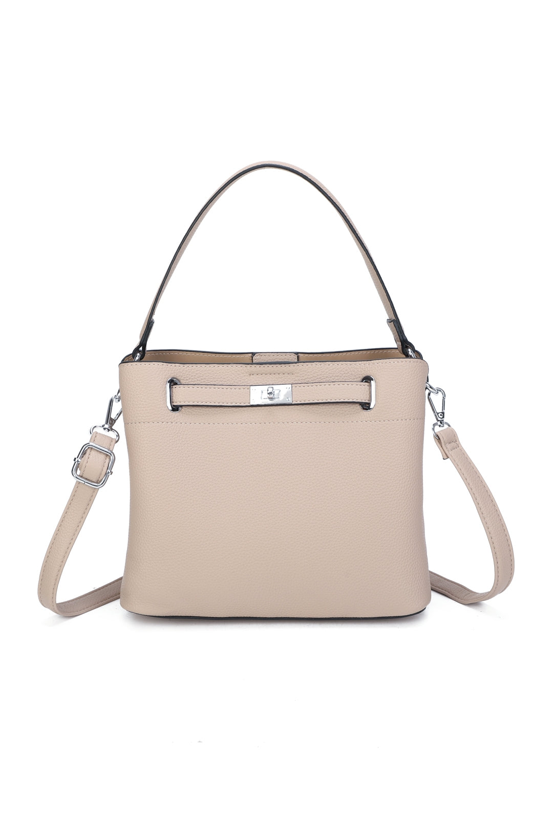 Enro Triple Compartments PU Leather Top Handle Bag With A Lock - RB250953