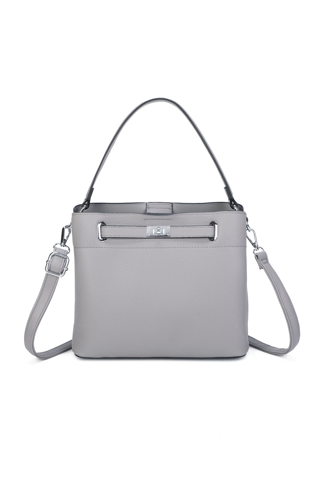 Enro Triple Compartments PU Leather Top Handle Bag With A Lock - RB250953