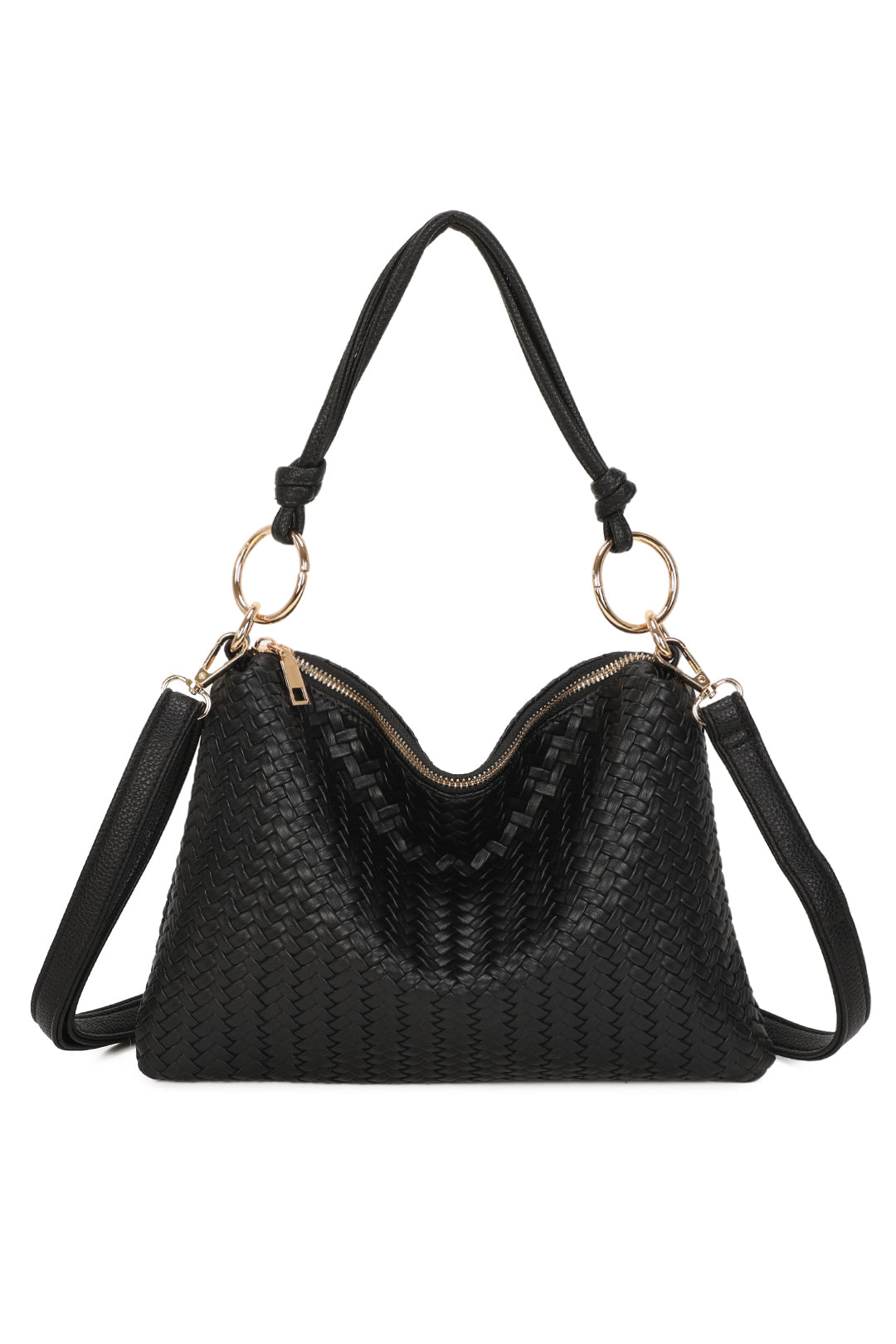 Paloma PU Woven Pleated Shoulder Crossbody Bag - RB260512